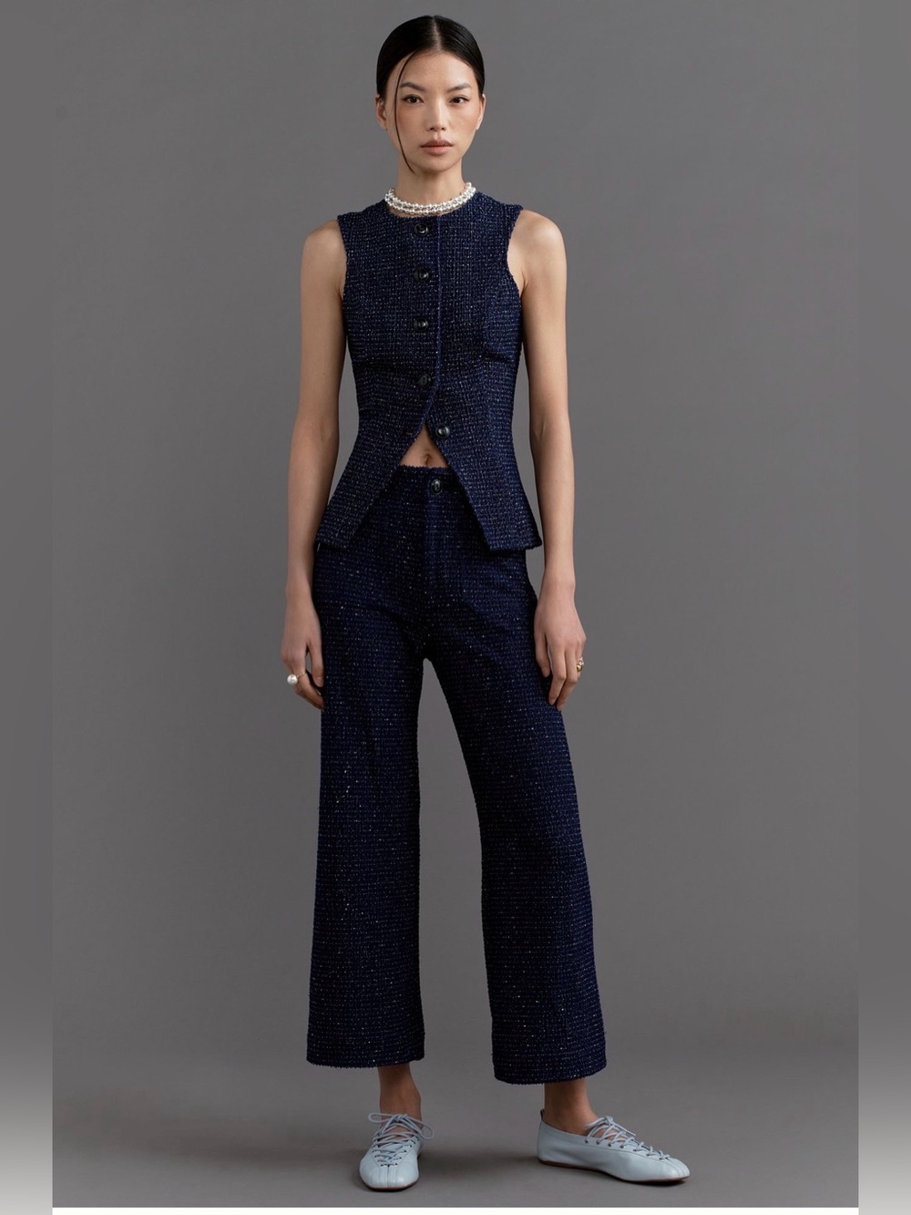 New Anthropologie Maeve Colette Tweed Cropped Wide-Leg Pants 29